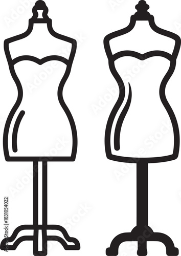 Two fashion mannequin silhouettes silhouette