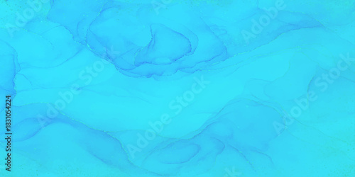 Abstract blue watercolor texture background with cold winter ice pattern and sea waves design