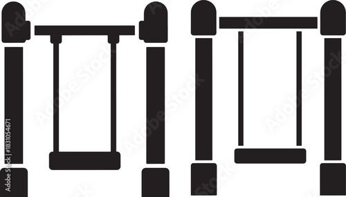 Playground swing set silhouette