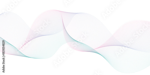 Multicolor gradient wave lines vector background, twisted curve lines and blend effect, frequency sound wave lines, 3d contour line patterned background illustration.	