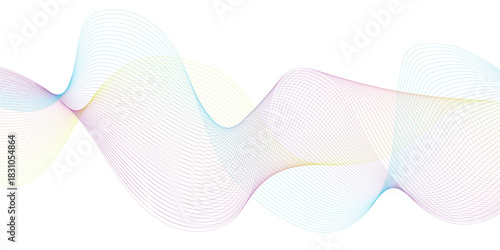Abstract wavy curve lines background. Modern template abstract design flowing particles wave digital frequency track equalizer. abstract wave line for banner, wallpaper background with wave design.