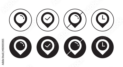 Location Pin Icon Set  Navigation Map Markers