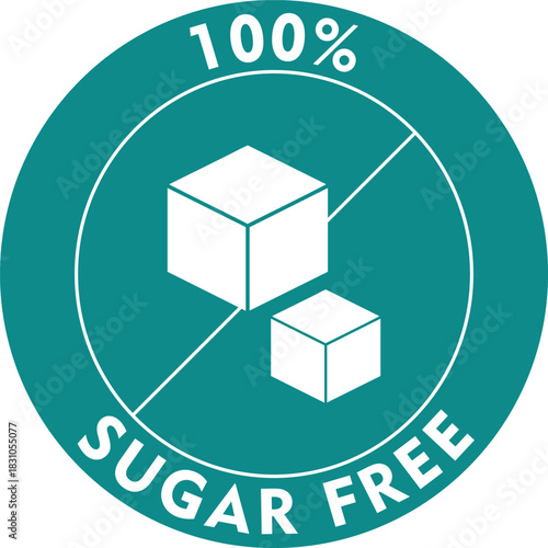 Sugar free icon 100 sugar free vector illustration for food packaging and product labels