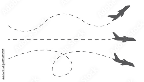 Airplane Travel Routes  Flight Paths Navigation Graphic