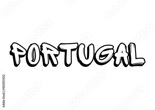 Portugal graffiti word vector font
Vector font word on a white background