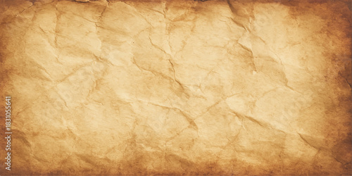 Aged vintage brown parchment paper texture with a dirty, rough, and crumpled surface pattern