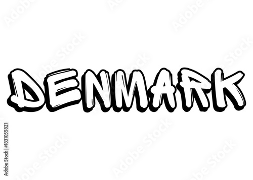 Denmark graffiti word vector font
Vector font word on a white background