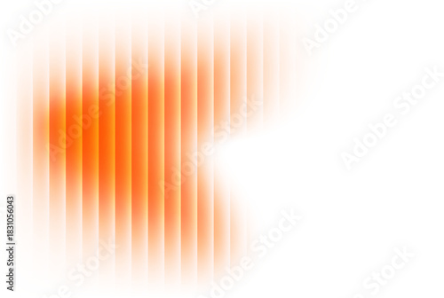 Abstract vertical orange light streaks forming a blurred, glowing pattern on the left side, fading into a bright, isolated on