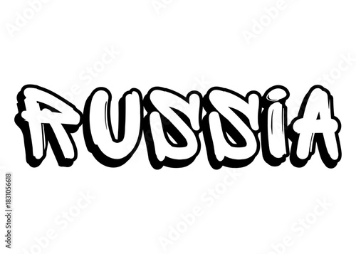 Russia graffiti word vector font
Vector font word on a white background