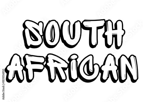 South African graffiti word vector font
Vector font word on a white background