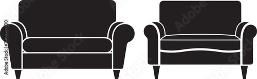 Two armchairs silhouette