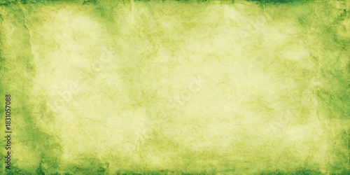 Antique beige parchment paper texture background with green grass pattern illustration