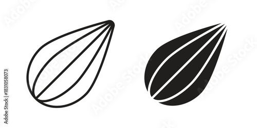Almond icon. Outline, Glyph and Filled Outline Style