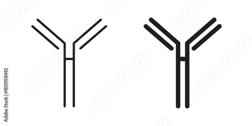 Antibody icon. Outline, Glyph and Filled Outline Style