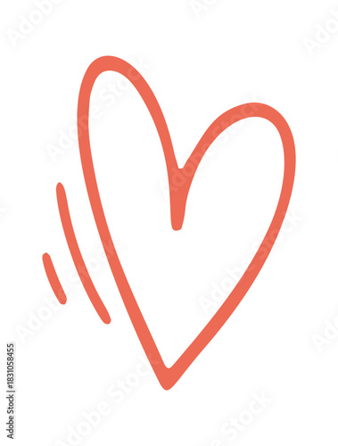 heart love hand drawn doodle. Vector doodle illustration icon isolated on white bg