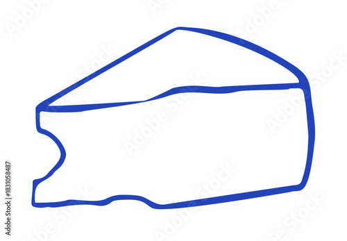 cheese mediterranean doodle. Vector doodle illustration icon isolated on white bg