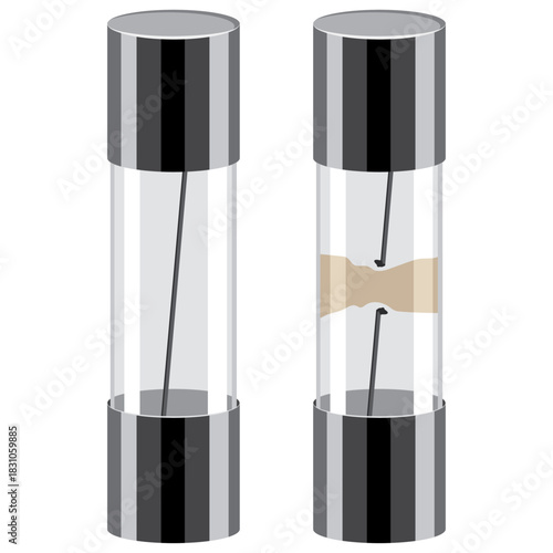 burned glass fuse vector drawing.