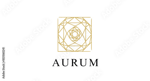 Elegant golden geometric abstract pattern logo with luxurious and modern design ideal for premium