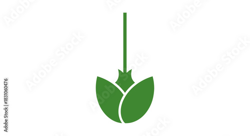 Abstract Green Plant Sprout Logo Symbol Representing Nature Growth and Organic Eco Concepts