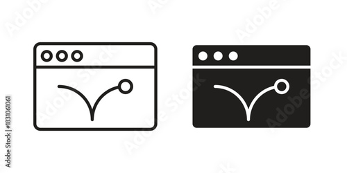 Bounce rate icon. Outline, Glyph and Filled Outline Style