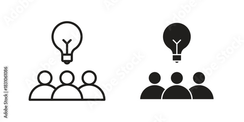 Brainstorm icon. Outline, Glyph and Filled Outline Style