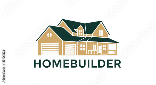 Modern House Builder Logo Design Residential Real Estate Construction Company Concept