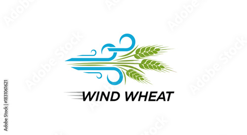 Dynamic Wind Energy Flowing Through Green Wheat Stalks for Agricultural Harvest Concept
