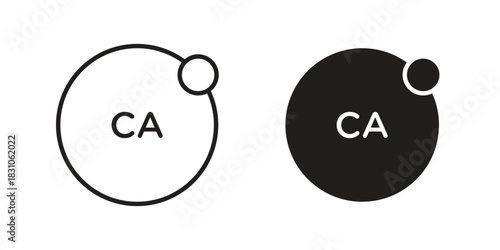 Calcium icon. Outline, Glyph and Filled Outline Style