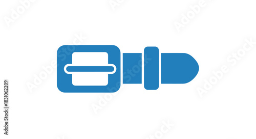 Modern blue seatbelt buckle icon symbol for automotive safety and vehicle security concept design