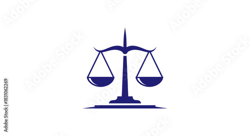 Blue Scales of Justice Icon Symbolizing Law Fairness and Equality Legal System Graphic