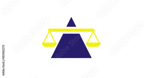 Modern abstract justice balance scale symbol for law and order design