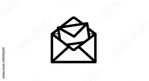 Simple line art mail icon representing digital communication and message delivery