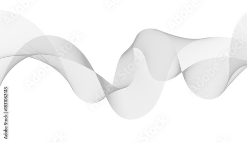 Abstract wave element for design. Digital frequency track equalizer. Stylized line art background. Vector illustration. Wave with lines created using blend tool. smooth gray