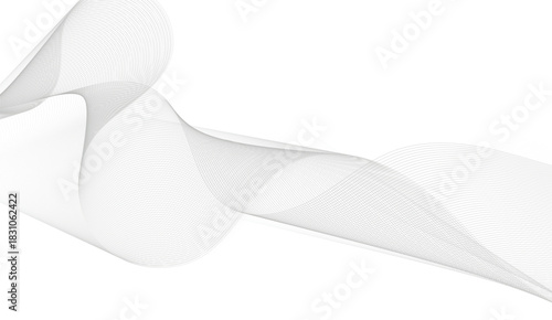 Abstract wave element for design. Digital frequency track equalizer. Stylized line art background. Vector illustration. Wave with lines created using blend tool. smooth gray