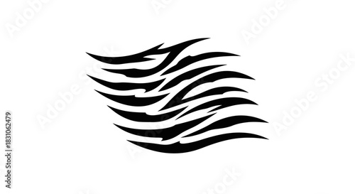 Abstract black and white animal stripe pattern background graphic design element for modern