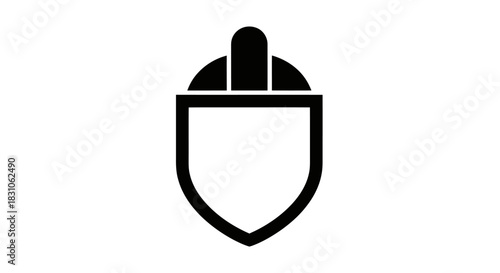 Safety Shield Hard Hat Icon Protection Symbol Minimalist Design for Security