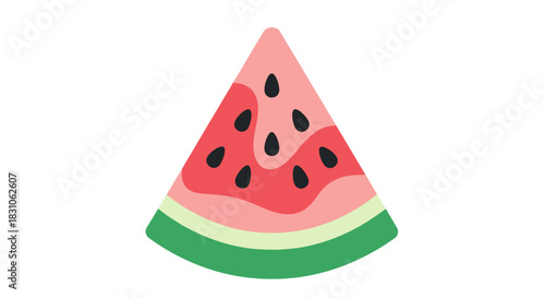 Flat Design Vibrant Watermelon Slice Illustration Refreshing Summer Fruit Concept
