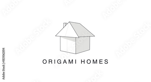 Minimalist Origami House Logo for Real Estate and Property Development Geometric Abstract Design