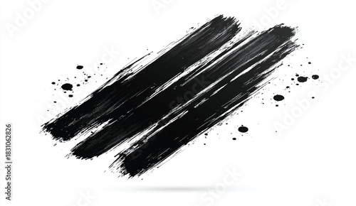 Black graphic color patches brush strokes effect background designs element. 