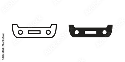 Car bumper icon. Outline, Glyph and Filled Outline Style