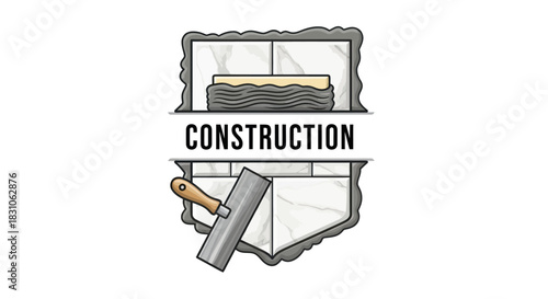 Professional Tile Installation and Construction Work Vector Illustration for Home Renovation