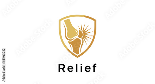 Golden Shield Logo for Knee Joint Pain Relief and Orthopedic Health Support