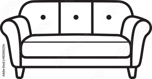 Classic two seater sofa silhouette