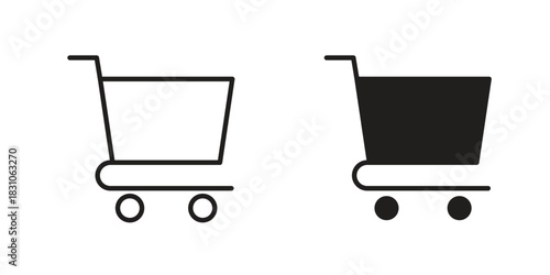 Cart icon. Outline, Glyph and Filled Outline Style