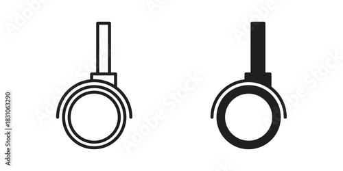 Cart trolley wheel icon. Outline, Glyph and Filled Outline Style
