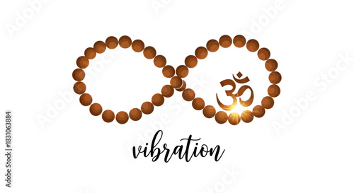 Spiritual Om Symbol with Infinity Mala Beads Representing Inner Peace and Harmony