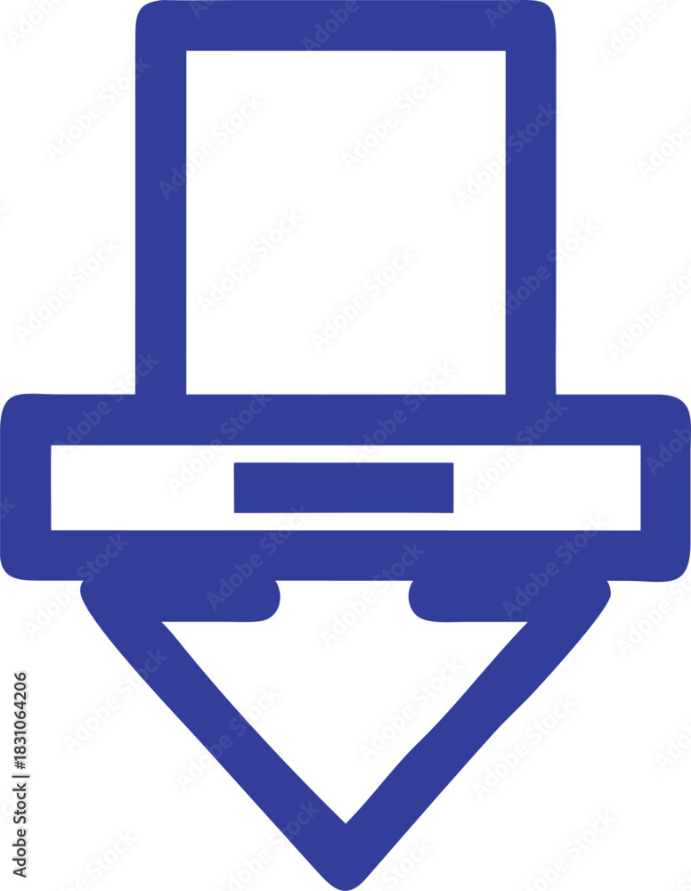 Obraz premium Vector blue drop-down line icon.eps