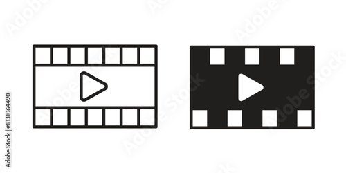 Cinema flapper icon. Outline, Glyph and Filled Outline Style