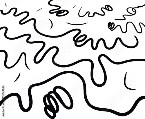 Snake silhouettes, slithering curves, modern reptile shapes, wild serpent motion art, minimal vector graphic set, black silhouette icon pack isolated on white background.