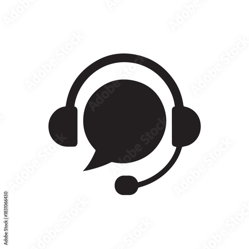 Customer service icon isolated on white background, support and assistance